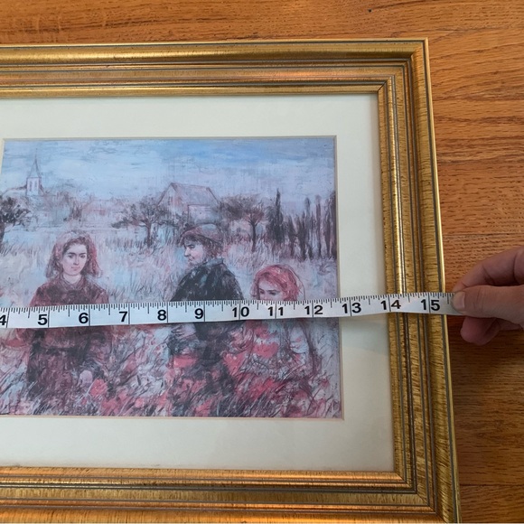 Vintage Edna Hibel Breton Fields framed print limited edition gild frame - Picture 5 of 7